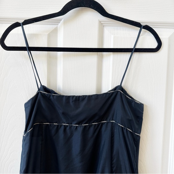 Sunner Silk Mini Slip Dress Sweetheart Neck Spaghetti Strap in Navy Blue Size 6 - Picture 7 of 8